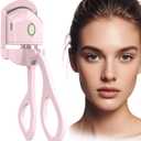Heated Eyelash Curlers - Electric Eyelash Curler Quick Natural Curling for Long Lasting, USB Rechargeable Heated Eye Lash Curler for Women Makeup Tools (Pink)