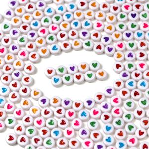 Acrylic Heart Beads for Bracelets Jewelry Making DIY Crafts