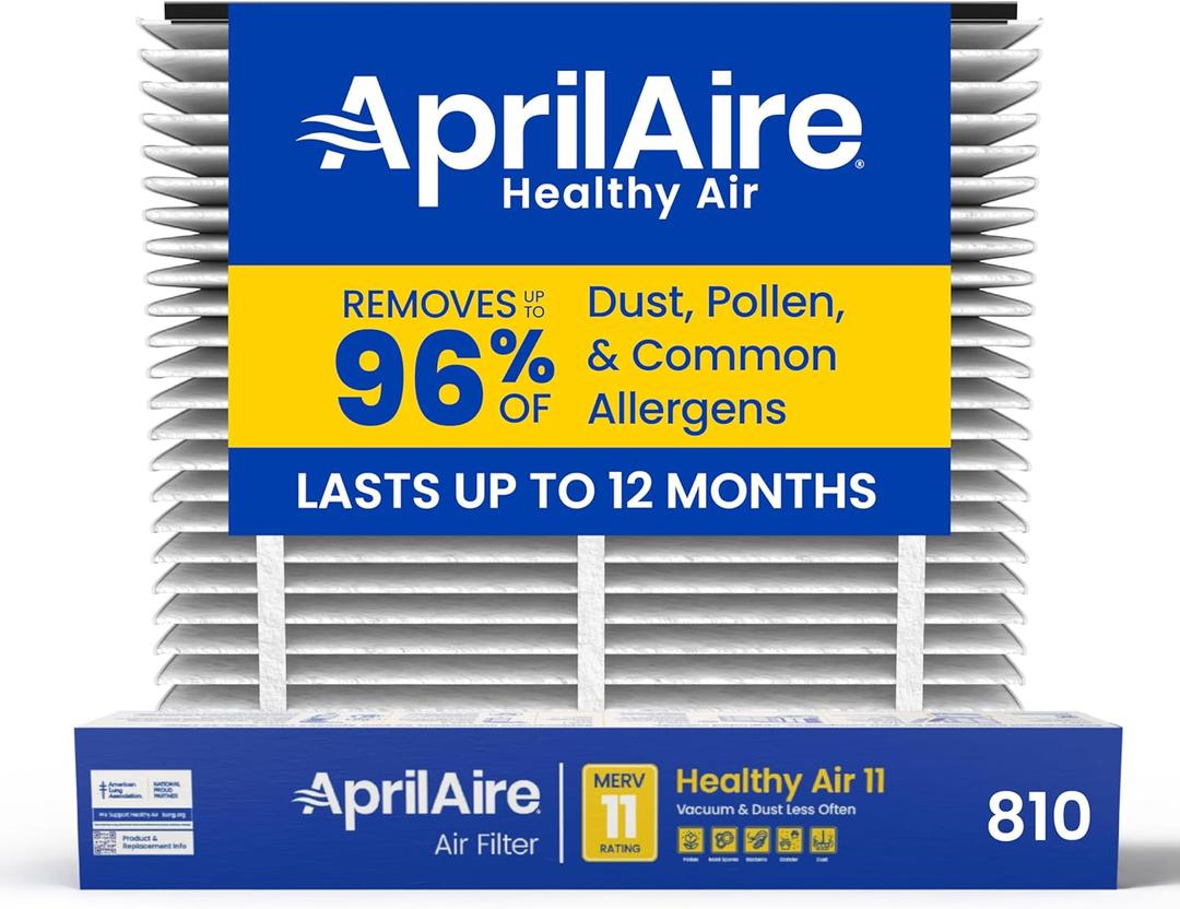 AprilAire 810 Replacement Filter for AprilAire Whole House Air Purifier 2025FG - MERV 11, Clean Air & Dust, 20x25x4 Air Filter (Pack of 1)