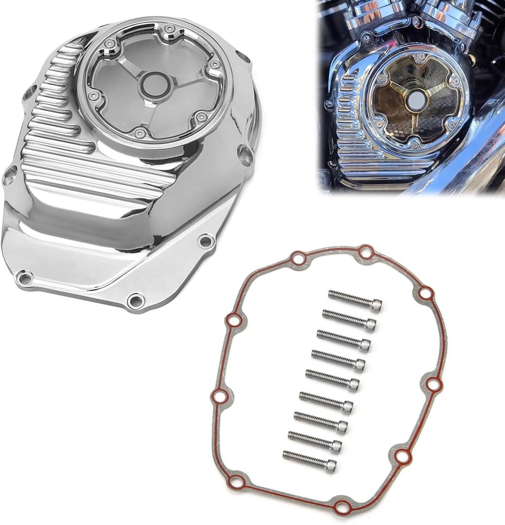 Chromed Engine M8 Clarity Cam Cover for Harley Softail Low Rider Slim FLSL Street Bob Heritage Road King Street Glide ST FLHXST 2018-2022 CNC Aluminum (Chromed)