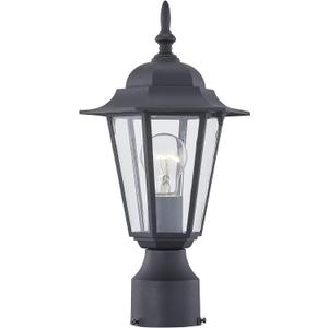 WISBEAM Outdoor Post Light, Pole Lantern, E26 Base 60W Max, Aluminum Housing Plus Glass, Wet Location Rated, ETL Qualified, Bulbs not Included, Black (1 Pack)