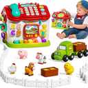 Montessori Toys for 1 Year Old Boy Girl, Toddler Busy Board Toys 1 Year Old | Farm Animals for Toddlers 1-3, Farm Toys with Sound & Light, Birthday Gifts for 1 Year Old Boy Girl, Toddler Toys 1-2