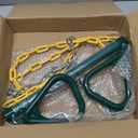 LadyRosian Gym Rings Trapeze Swing Bar 17'', Heavy Duty Chain Swing Set Accessories with Locking Carabiners, 47'' Swing Chains, Monkey Bars for Backyard, Playground, Playroom