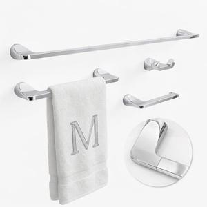 Mega Handles Bathroom Accessory Set Polished Chrome - 4-Piece, Towel Bar