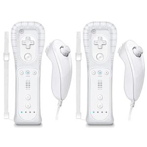 Burcica Controller for Wii Remote and Nunchuck, Wireless Controllers Compatible with Wii/Wii U with Silicone Case and Wrist Strap (White)