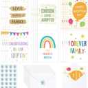24 Pack Adoption Cards Happy Adoption Day Gift Greeting Cards with Stickers and Envelopes for Adoptive Parents Congratulations New Family Dad Mom Gotcha Day Party Decorations