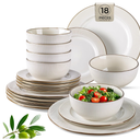 GBHOME Ceramic Dinnerware Sets of 6,18 pcs Plates and Bowls Sets Dishes
Embossed Elegant Stoneware Dishes Set | Dishwasher & Microwave Safe | Service for 4