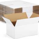 Eupako 9x6x4-Small-Shipping-Boxes-30-Pack-White-Corrugated-Box-Mailers, Cardboard Boxes for Packaging Small Business, Mailing