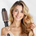 Thermal Round Brush, 1.5 inch Blowout Brush with Ceramic Barrel & Negative Ions Tech Makes Hair Smoother Get Natural Curls, Heated Styler Tool for All Hair Type, Dual Voltage