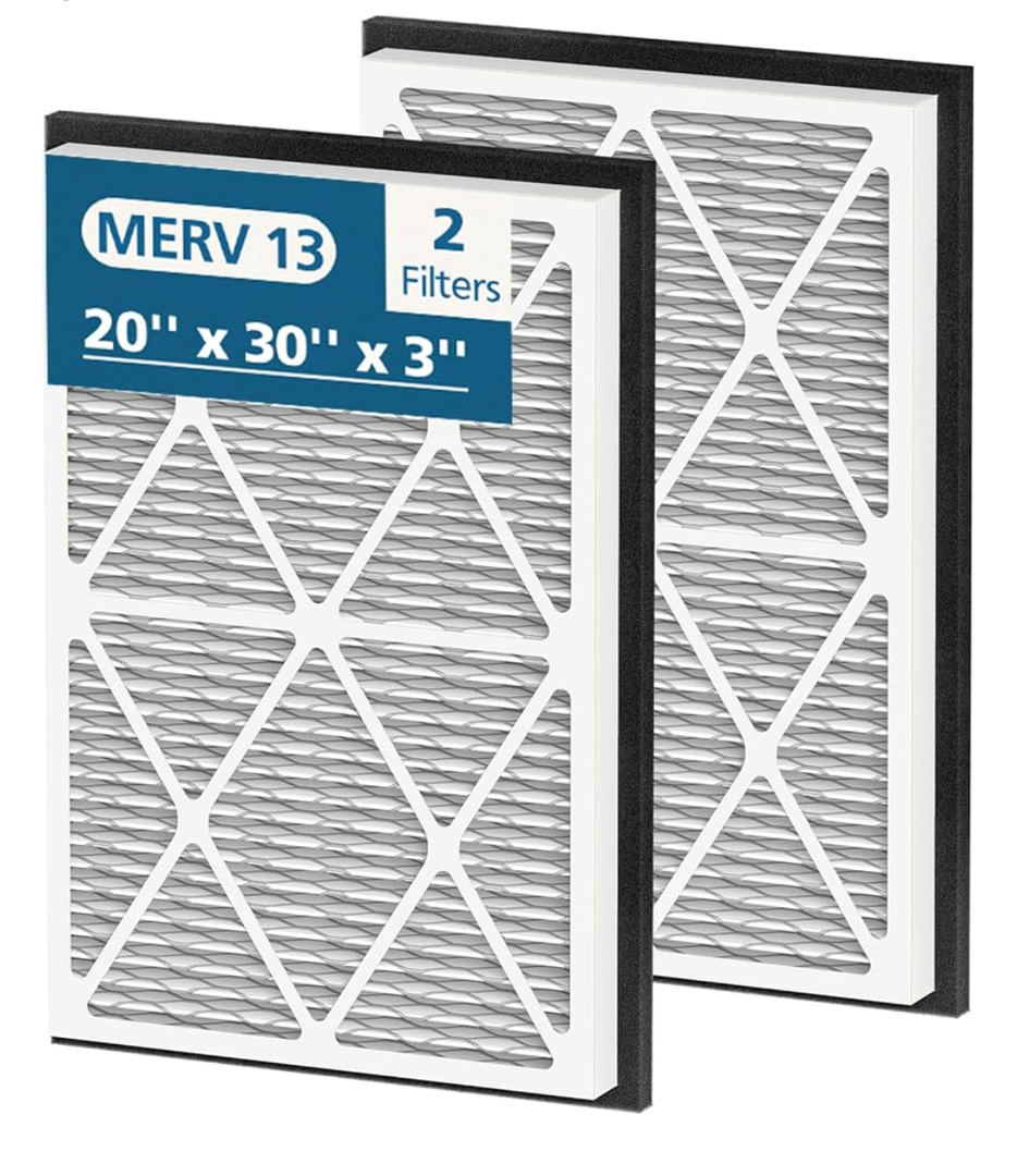YJSLDPSF 20x30x3 air Filter MERV 13 Pleated Air Filters Replacement Compatible with Zephyr VGF Series 20x30x3 Whole Home Return Air Grille Filter, 20x30x3 MERV 13 Air Filtration System 2 Pack