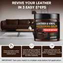 Leather Recoloring Balm - Scratch Repair & Color Restore Kit for Faded Leather, Leather Couch & Car Seats - 10OZ Leather Restorer Balm for Furniture, Auto Interior, Vinyl, Accessories (Medium Brown)