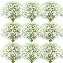 Ysleen 200 Pieces Artificial Flowers Plastic Baby Breath Flowers Faux Gypsophila DIY Floral Bouquets Arrangement Baby Breath Wedding Party Decoration for Party Home Office Garden Decor (White)