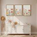 Framed Watercolor Botanical Wall Art for Bedroom, 3 Piece Colorful Floral Canvas Artwork for Walls, Large Farmhouse Wildflower Flower Prints Paintings for Living Room Entryway Wall Decor 16x24 Inch