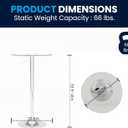 Flash Furniture Chad 23.5'' Round Glass Cocktail Table with Adjustable Height Frame, Bar Height Table for Commercial or Residential Use, Clear/Chrome