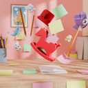 Li&Zhao Wobble Horse Sticky Note Holder Silicone Label Holder Stand, 2026 Year of the Horse Good Luck Stable Rocking Horse Design for Tabletop Organizer, Office Desk Accessory, Home Decoration(Red)