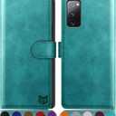 SUANPOT for T-Mobile Revvl V+/V Plus 5G with RFID Blocking Wallet case Credit Card Holder,Flip Book PU Leather Phone case Cover Cellphone Women Men for TMobile Revvl V+ 5G case Wallet Blue Green