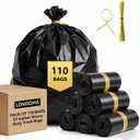 33 Gallon Trash Bags, Heavy Duty Garbage Bags 110 Count 1.7 MIL, 31.5" x 39.4" Large Black Can Liner 30 31 32 Gallon Plastic Bolsas para basura For Home Commercial Construction Outdoor Yard