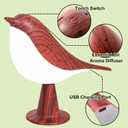 Bedside Lamps Bird Lamp Bird Decorations for The Home Small Lamps for Small Spaces Night Light for Kids ABS Plastic Cute Lamp for Bedroom, Living Room, Kitchen, Outdoor, Office Decor (Wood)