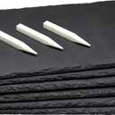 Juvale Mini Charcuterie Boards - 11.8 x 7.9 in, Black, Set Of 6 - Reusable Slate Plates with 3 Chalk Pieces - Heat-Resistant & Non-Porous - Versatile Sushi Plates & Gourmet Cheese Platter Display