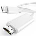[Apple MFi Certified] Apple Lightning to HDMI Cable Adapter for iPhone to TV, 1080P Digital AV Adapter Sync Screen Connector Compatible for iPhone 14 13 12 11 Pro Max XS XR X 8 to TV Projector Monitor (White)