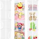 3Pcs Stuffed Animal Storage Foldable Stuffed Animal Net or Hammock Organizer, 4 Compartments Hanging Toy Storage Organizer, Toy Organizer for Kid Room Toys, Gloves, Hats, Socks(White)