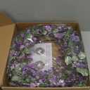 Sggvecsy Purple Daisy Wreath 24 Inch Spring Summer Wreath with Fake Silk Floral Green Eucalyptus Leaves and Lavender for Front Door Window Wall Wedding Farmhouse Festival Decor