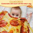 HDFK Pizza Blanket for Kids Double Sided Adult Size Red Pepperoni Realistic Food Fleece Cheese Fluffy Throw Blankets Flannel Funny Novelty Present 60 inches Round Lightweight White Elephant Christmas