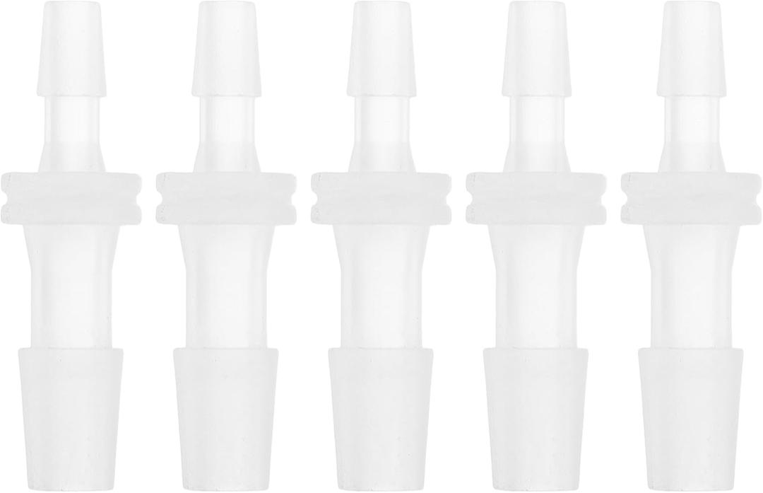 5 Pcs Aquarium Plastic Hose Barb Fitting 1/8" to 3/16" Hose ID Connectors Clear Plastic