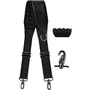 Shoulder Strap 79" Universal Handbag Strap with Ultra-thick Fixed Padded and Dual Balanced Adjustable Buckles Crossbody Strap (Black)
