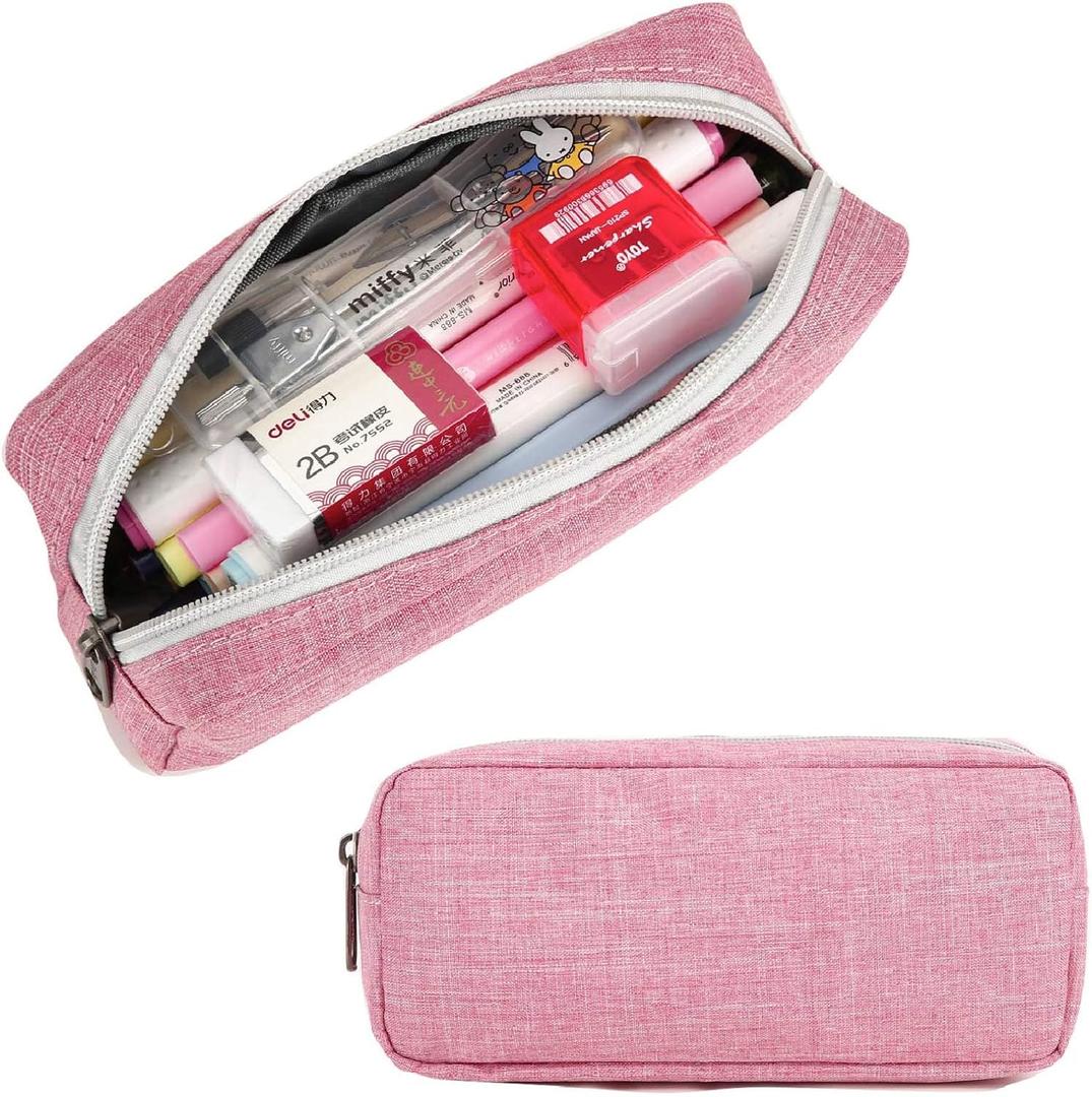 2 x Della Gao Small Pencil Case Pencil Pouch (Pink)