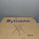 Cocktail Table 28in Folding Round High Top Indoor Outdoor with Removable Legs, Tall Bistro Foldable Bar Height Table for Parties, Patio, Backyard, Dining Room, Events, Black- 2PCS