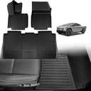 TripleAliners Floor Mats Compatible with Tesla Cybertruck 2023 2024 2025 Accessories All Weather 3D Custom Fit Black TPE Floor Liners 1st & 2nd Row Interior Liners(Floor Mats)