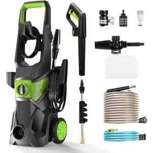 Electric Pressure Washer, 4000psi 10l/Min Gpm High Pressure Washer with 52.5 Ft Hose, Ipx5 Waterproof with 4 Nozzle for Cars, Patios, Floor Cleaning