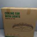 LUDOMIDE Ceiling Fans with Lights and Remote, 20” Ceiling Fan with 3 Blades, Modern Low Profile Ceiling Fan, Noiseless Reversible DC Motor for Bedroom Living Room