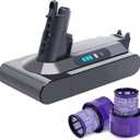 Biswaye Powerful Upgraded 25.2V 5.0Ah V10 Replacement Battery Compatible with Dyson Cyclone V10 SV12, V10 Animal, V10 Absolute, V10 Allergy Cordless Vacuum Batteries, Comes with 2 Filters