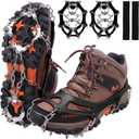 WIN.MAX Crampons for Shoes, Traction Cleats Ice Snow Grips with 19 Stainless Steel Spikes, Shoe Talons Anti - Slip Boots Spikes for Walking, Jogging, Climbing and Hiking