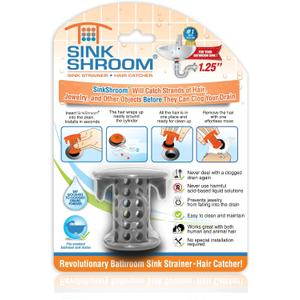 SinkShroom The Revolutionary Sink Drain Protector Hair Catcher/Strainer/Snare, Gray