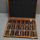 12-Pieces Woodworking Wood Carving Tools Chisel Set with Wooden Box, Razor Sharp CR-V 60 Steel Blades