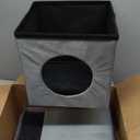 Cat Houses for Outdoor Cats-Large Weatherproof Cat Bed for Indoor Cats,Collapsible Warm Feral Cat Shelter with Removable Soft Mat and Bowl for Winter (Gray, Large)