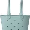 Simple Modern Medium Beach Bag | Waterproof Getaway Rubber Tote with Zipper Pocket for Travel, Pool, Boat, Groceries, Sports | Sea Glass Sage