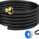 25FT Dehumidifier Drain Hose with 3/4 Inch FHT Connector, featuring Rust-Resistant Brass Fittings for Leak-Proof Connection, Perfectly Compatible with Most Dehumidifier Brands7 Length Options (Black)