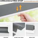 LazBlinds No Tools No Drill Cordless Zebra Blinds for Windows, Dual Layer Light Control for Day and Night, Light Filtering Privacy Roller Blinds and Shades for Home, 36" W x 48" H, Grey