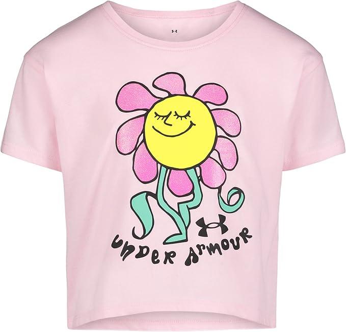 Under Armour Womens Short Sleeve Shirt, Crewneck, Lightweight and Breathable Athletic-Apparel, Pink Sugar, 6X Size