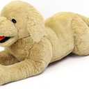 LotFancy Dog Stuffed Animals Plush, 21" Soft Cuddly Golden Retriever Plush Toys, Large Stuffed Dog, Puppy Dog Stuffed Animals, Easter Birthday Gift for Kids Girls Boys (Beige)