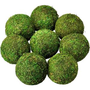 Moss Balls Decorative 3.5, 8Pcs Large Green Moss Balls Decorative for Bowl fillers,Natural Handmade Ball Vase Fillers for Centerpieces,Garden Weddings Party Home Decor (9cm)