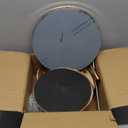 uxcell 3pcs Metal Cake Stand with Crystal Bling Pendants, Round Dessert Cupcake Display Plate for Wedding Event Birthday Party Dessert Table, Gold