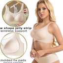 PRETTYWELL Wireless Bras for Women Molded Cup Comfort Push up Bra Mesh Seamless Full Coverage No Underwire Bra A to D Cup (S)