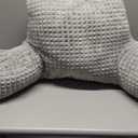 A Nice Night Reading Pillow Bed Wedge Large Adult Children Backrest with Arms Back Support for Sitting Up in Bed/Couch for Lounging Bedrest,Waffle Stereoscopic Design,Grey