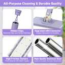 Snap Grip Mini Mop, Cloth Changing Mini Mop for Dry & Wet Disposable Pads, Lazy mopa automatic gripping with Sweeping & Mopping, Long Handle Disposable Dust Mop for Hardwood, Tile, Small Space(Purple)