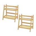 AOSENKO Countertop Coffee Station Organizer2-Tier Bamboo Coffee Bar Organizer with 2 Removable HooksCondiment Storage Caddy for Kitchen (1pc)